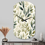 Tranquil Leaves - Asymmetric Metal Wall Clock