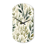 Tranquil Leaves - Asymmetric Metal Wall Clock