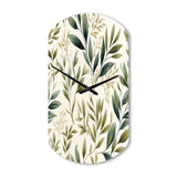 Tranquil Leaves - Asymmetric Metal Wall Clock