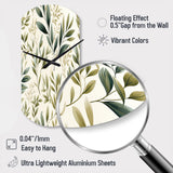 Tranquil Leaves - Asymmetric Metal Wall Clock
