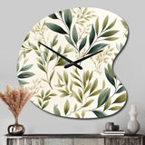Tranquil Leaves - Asymmetric Metal Wall Clock