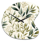 Tranquil Leaves - Asymmetric Metal Wall Clock