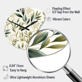 Tranquil Leaves - Asymmetric Metal Wall Clock