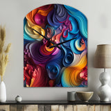 Popart Psychedelic Swirls - Asymmetric Metal Wall Clock