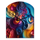 Popart Psychedelic Swirls - Asymmetric Metal Wall Clock