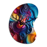 Popart Psychedelic Swirls - Asymmetric Metal Wall Clock