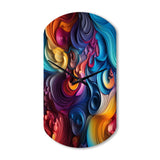 Popart Psychedelic Swirls - Asymmetric Metal Wall Clock