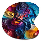 Popart Psychedelic Swirls - Asymmetric Metal Wall Clock