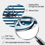 Nautical Charm Striped Pattern - Asymmetric Metal Wall Clock