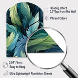 Blue And Teal Parrot Feathers - Asymmetric Metal Wall Clock