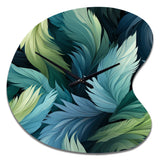 Blue And Teal Parrot Feathers - Asymmetric Metal Wall Clock