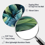 Blue And Teal Parrot Feathers - Asymmetric Metal Wall Clock