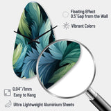Blue And Teal Parrot Feathers - Asymmetric Metal Wall Clock