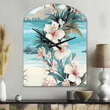 Seaside Reflections Tropical Pattern - Asymmetric Metal Wall Clock