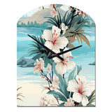 Seaside Reflections Tropical Pattern - Asymmetric Metal Wall Clock