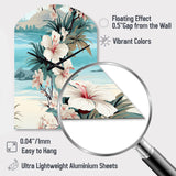 Seaside Reflections Tropical Pattern - Asymmetric Metal Wall Clock