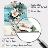 Seaside Reflections Tropical Pattern - Asymmetric Metal Wall Clock