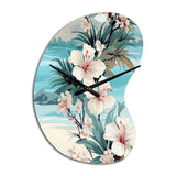 Seaside Reflections Tropical Pattern - Asymmetric Metal Wall Clock