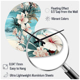 Seaside Reflections Tropical Pattern - Asymmetric Metal Wall Clock