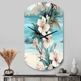 Seaside Reflections Tropical Pattern - Asymmetric Metal Wall Clock