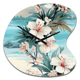 Seaside Reflections Tropical Pattern - Asymmetric Metal Wall Clock