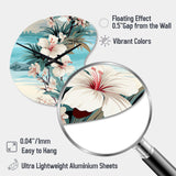 Seaside Reflections Tropical Pattern - Asymmetric Metal Wall Clock