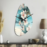 Seaside Reflections Tropical Pattern - Asymmetric Metal Wall Clock