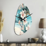 Seaside Reflections Tropical Pattern - Asymmetric Metal Wall Clock