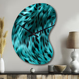 Turquoise And Black - Asymmetric Metal Wall Clock