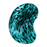 Turquoise And Black - Asymmetric Metal Wall Clock
