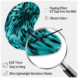 Turquoise And Black - Asymmetric Metal Wall Clock