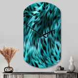 Turquoise And Black - Asymmetric Metal Wall Clock