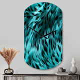 Turquoise And Black - Asymmetric Metal Wall Clock
