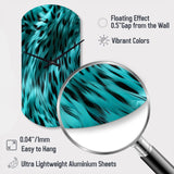 Turquoise And Black - Asymmetric Metal Wall Clock