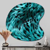 Turquoise And Black - Asymmetric Metal Wall Clock
