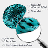 Turquoise And Black - Asymmetric Metal Wall Clock