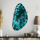 Turquoise And Black - Asymmetric Metal Wall Clock