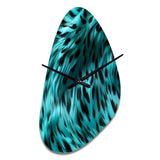 Turquoise And Black - Asymmetric Metal Wall Clock
