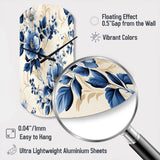 Cobalt Blue Cameo Trellis Victorian Pattern - Asymmetric Metal Wall Clock