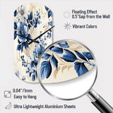 Cobalt Blue Cameo Trellis Victorian Pattern - Asymmetric Metal Wall Clock