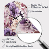 Ethereal Floral Delight Victorian Pattern - Asymmetric Metal Wall Clock