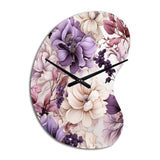 Ethereal Floral Delight Victorian Pattern - Asymmetric Metal Wall Clock