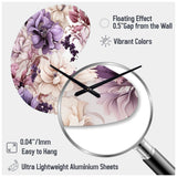Ethereal Floral Delight Victorian Pattern - Asymmetric Metal Wall Clock