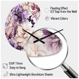 Ethereal Floral Delight Victorian Pattern - Asymmetric Metal Wall Clock