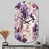Ethereal Floral Delight Victorian Pattern - Asymmetric Metal Wall Clock