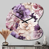 Ethereal Floral Delight Victorian Pattern - Asymmetric Metal Wall Clock