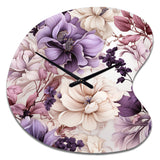 Ethereal Floral Delight Victorian Pattern - Asymmetric Metal Wall Clock