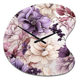 Ethereal Floral Delight Victorian Pattern - Asymmetric Metal Wall Clock