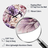 Ethereal Floral Delight Victorian Pattern - Asymmetric Metal Wall Clock
