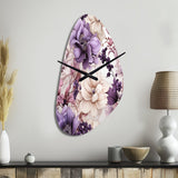 Ethereal Floral Delight Victorian Pattern - Asymmetric Metal Wall Clock